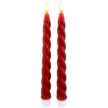 LED StabKerzeSet/2 Lumière, rot, Wachs, 2,2x2,2x22 cm