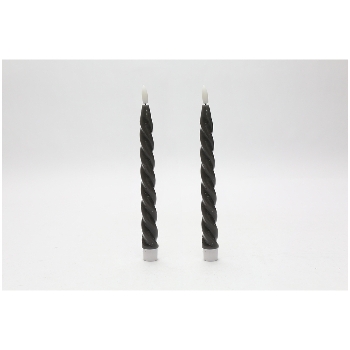 LED StabKerzeSet/2 Lumière, schwarz, Wachs, 2,2x2,2x22 cm