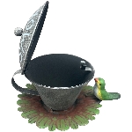 AschenBecher Kanu, Metall, 10x10x12 cm