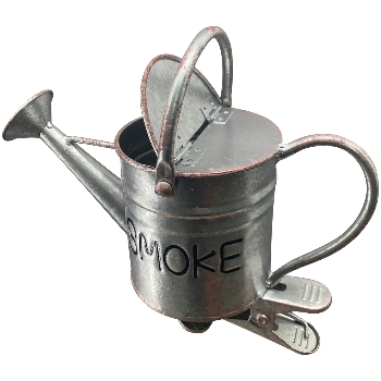 AschenBecher GießKanne mit Clips Kanu, Metall, 26x13x27 cm