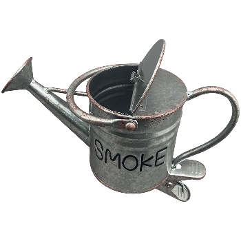 AschenBecher GießKanne mit Clips Kanu, Metall, 26x13x27 cm