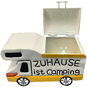AschenBecher WohnWagen Kanu, Metall, 19,5x10x12 cm