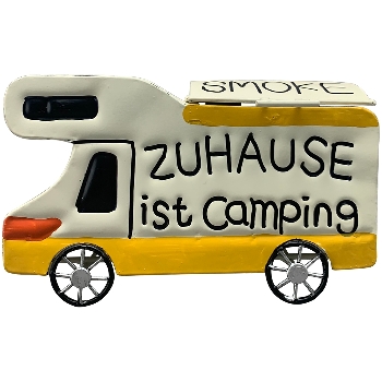 AschenBecher WohnWagen Kanu, Metall, 19,5x10x12 cm