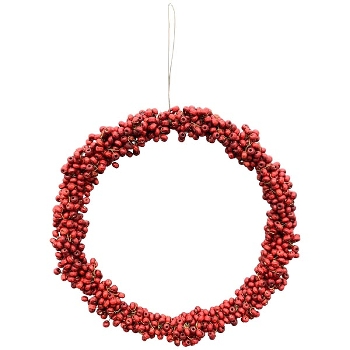Kranz Aride, rot, Holz, 24x5x24 cm