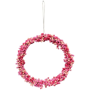 Kranz Aride, pink, Holz, 24x5x24 cm