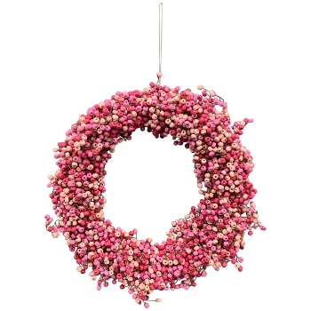 Kranz Aride, pink, Holz, 28x8x28 cm