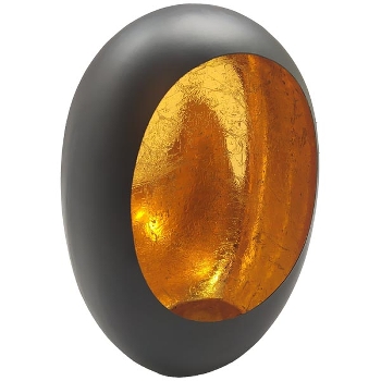 KerzenHalter Doré, Metall, schwarz/gold, 20x10x27 cm