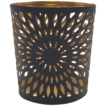WindLicht Doré, Metall, schwarz/gold, 6x6x6,5 cm