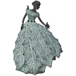 Frau TroupeR, Polyresin, grün, 27,3x15,8x37,7 cm