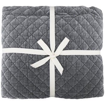 Decke Dans, grau, Polyester, 180x130 cm