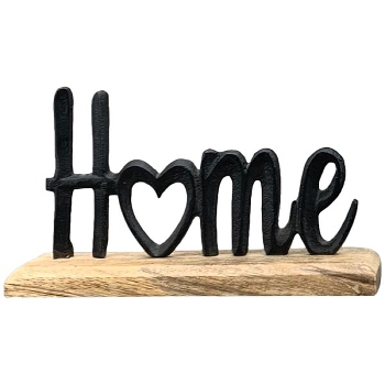 SchriftZug Home Puri, schwarz, Alu/Holz, 8x5x13 cm