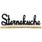 SchriftZug SterneKüche Puri, Alu/Holz, 13x5x43 cm