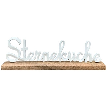 SchriftZug SterneKüche Puri, Alu/Holz, 13x5x43 cm