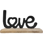 SchriftZug Love Puri, schwarz, Alu/Holz, 11,5x5x17,5 cm