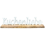 SchriftZug KuchenLiebe Puri, Alu/Holz, 10x5x40 cm