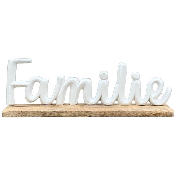 SchriftZug Familie Puri, Alu/Holz, 11x5x30 cm