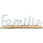 SchriftZug Familie Puri, Alu/Holz, 11x5x30 cm
