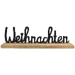 SchriftZug Weihnachten Puri, schwarz, Alu/Holz, 10x5x27 cm