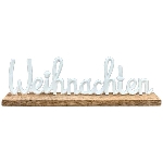 SchriftZug Weihnachten Puri, weiß, Alu/Holz, 12x5x40 cm