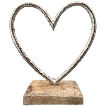 Herz Puri, Alu/Holz, 12x5x14 cm