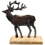 Rentier Puri, Alu/Holz, 15x5x16,5 cm