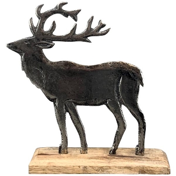 Rentier Puri, Alu/Holz, 19x5x21,5 cm