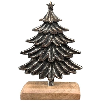 Baum Puri, Alu/Holz, 10x5x16,5 cm