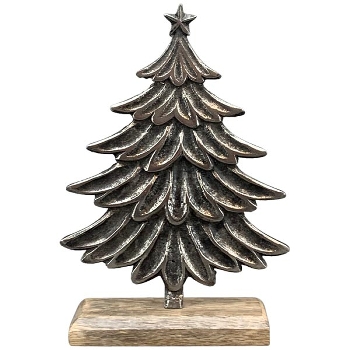 Baum Puri, Alu/Holz, 13x5x21,5 cm
