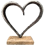Herz Puri, Alu/Holz, 13x5x17,5 cm
