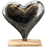 Herz Puri, Alu/Holz, 20x5x20 cm
