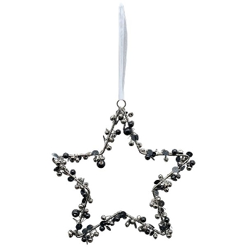 SternHänger GlinT, schwarz, Metall, 20x0,5x20 cm