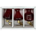 Vase mit Klammer Set/3 Vitreous, rot, Glas, 14,5x9x5 cm