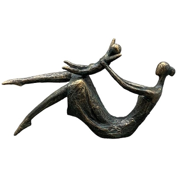Frau mit Kind Skulptur Hilda, bronze, Polyresin, 33,5x7,6x13,3 cm