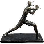 BadmintonSpielerSkulptur Hilda, bronze, Polyresin, 27,6x18x26 cm