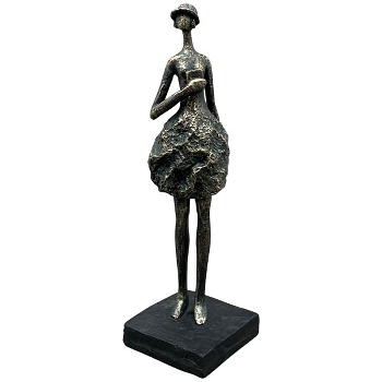 FrauenSkulptur Hilda, bronze, Polyresin, 9,4x9x31,7 cm