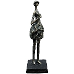 FrauenSkulptur Hilda, bronze, Polyresin, 9,4x9x31,7 cm