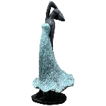 FrauenSkulptur Hilda, bronze/grau, Polyresin, 25x24x53 cm