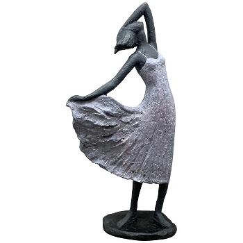 FrauenSkulptur Hilda, bronze/grau, Polyresin, 24,6x16,7x53,3 cm