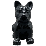 Hund ZONDA, schwarz, Dolomite, 15,5x10,5x18 cm