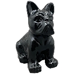 Hund ZONDA, schwarz, Dolomite, 15,5x10,5x18 cm