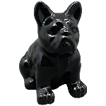 Hund ZONDA, schwarz, Dolomite, 10x8x12 cm