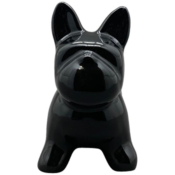 Hund ZONDA, schwarz, Dolomite, 15,5x9,5x16,5 cm