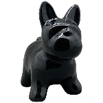Hund ZONDA, schwarz, Dolomite, 15,5x9,5x16,5 cm
