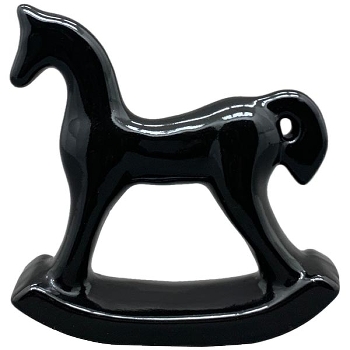 SchaukelPferd ZONDA, schwarz, Dolomite, 13,7x4,5x14 cm