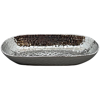 Tablett ArgenT, silber, Dolomite, 37,5x16,5x7 cm