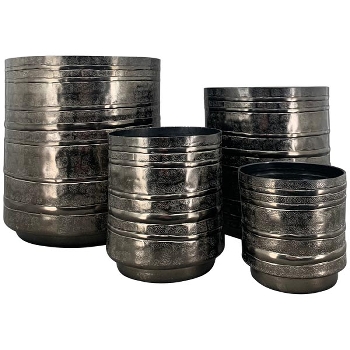 TopfSet/4 ArgenT, silber, 13x13x13 cm, 15x15x17,5 cm, 20x20x23 cm, 26x26x28 cm