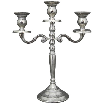 KerzenHalter GROS, silber, Alu, 27x11x33 cm