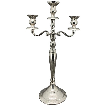 KerzenHalter GROS, silber, Alu, 34x14,5x48 cm