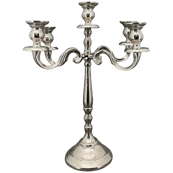 KerzenHalter GROS, silber, Alu, 34x14,5x34 cm