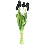 Tulpen Bund ArtificialNature, schwarz, Kunststoff, 47 cm